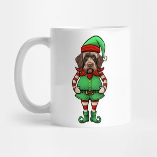 Funny Christmas Elf Wirehaired Pointing Griffon Dog Mug